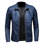 Kai - Men's Leather Moto Jacket with Stand Collar