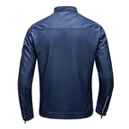 Kai - Men's Leather Moto Jacket with Stand Collar