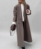 Karsyn - Women's Double-Breasted Wool Coat with Button Cuffs