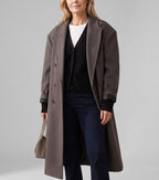 Karsyn - Women's Double-Breasted Wool Coat with Button Cuffs