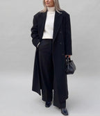 Karsyn - Women's Double-Breasted Wool Coat with Button Cuffs