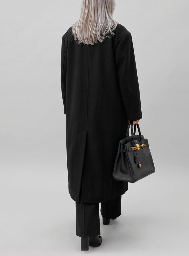 Karsyn - Women's Double-Breasted Wool Coat with Button Cuffs