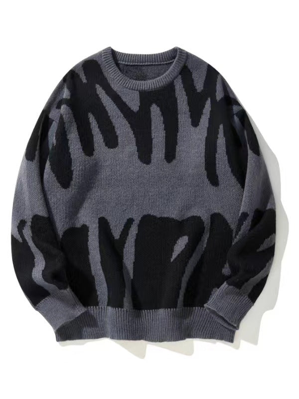 Kasper - Men's Drip-Pattern Crewneck Sweater
