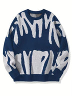 Kasper - Men's Drip-Pattern Crewneck Sweater