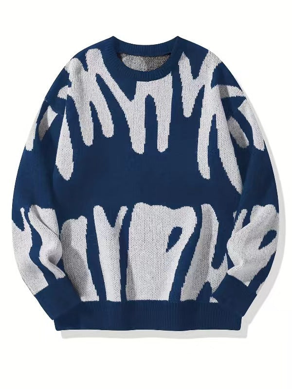 Kasper - Men's Drip-Pattern Crewneck Sweater