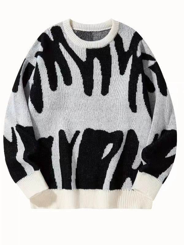 Kasper - Men's Drip-Pattern Crewneck Sweater