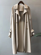Katalina - Women's Long Double-Breasted Trench Coat 