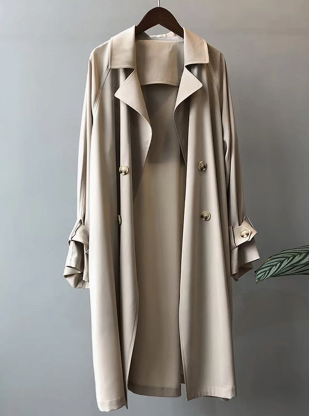 Katalina - Women's Long Double-Breasted Trench Coat 