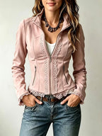 Kaylee - Women's Tailored Full-Zip Jacket with Lace Trim 4
