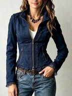 Kaylee - Women's Tailored Full-Zip Jacket with Lace Trim 6