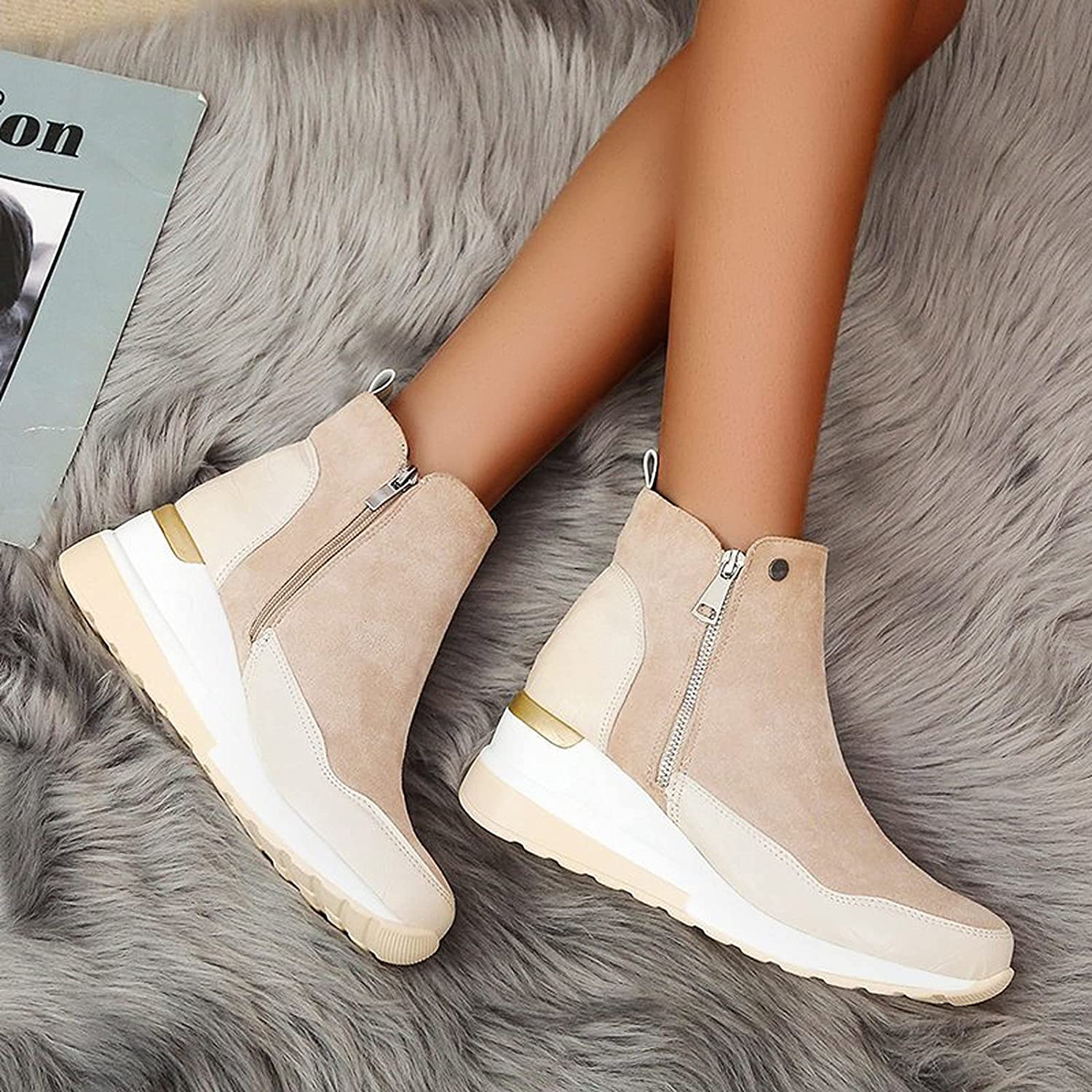 Kecia - Women's Crocodile-Embossed Wedge Ankle Boots