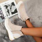 Kecia - Women's Crocodile-Embossed Wedge Ankle Boots
