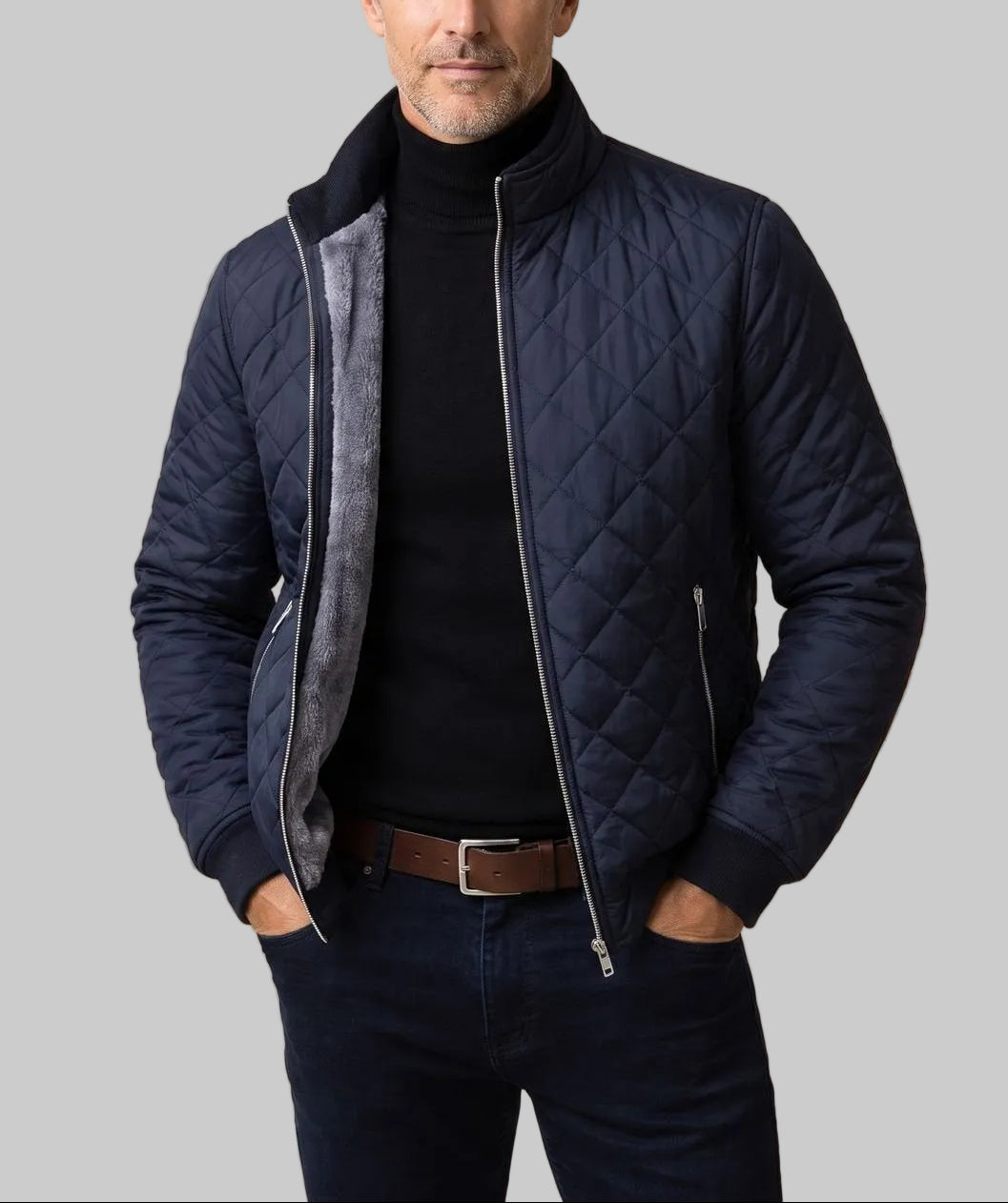 Keon - Men’s Quilted Fleece-Lined Zip Jacket