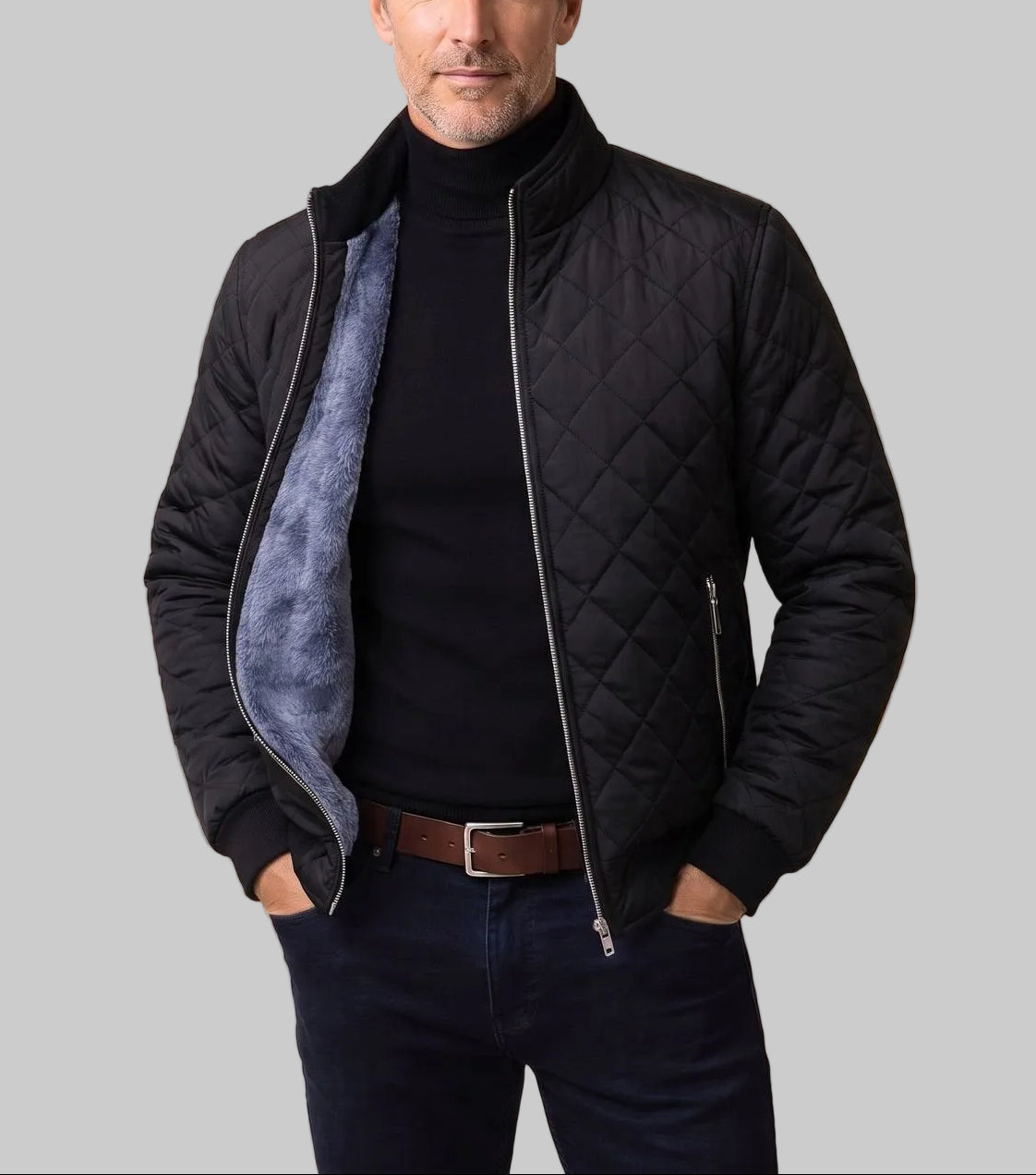 Keon - Men’s Quilted Fleece-Lined Zip Jacket