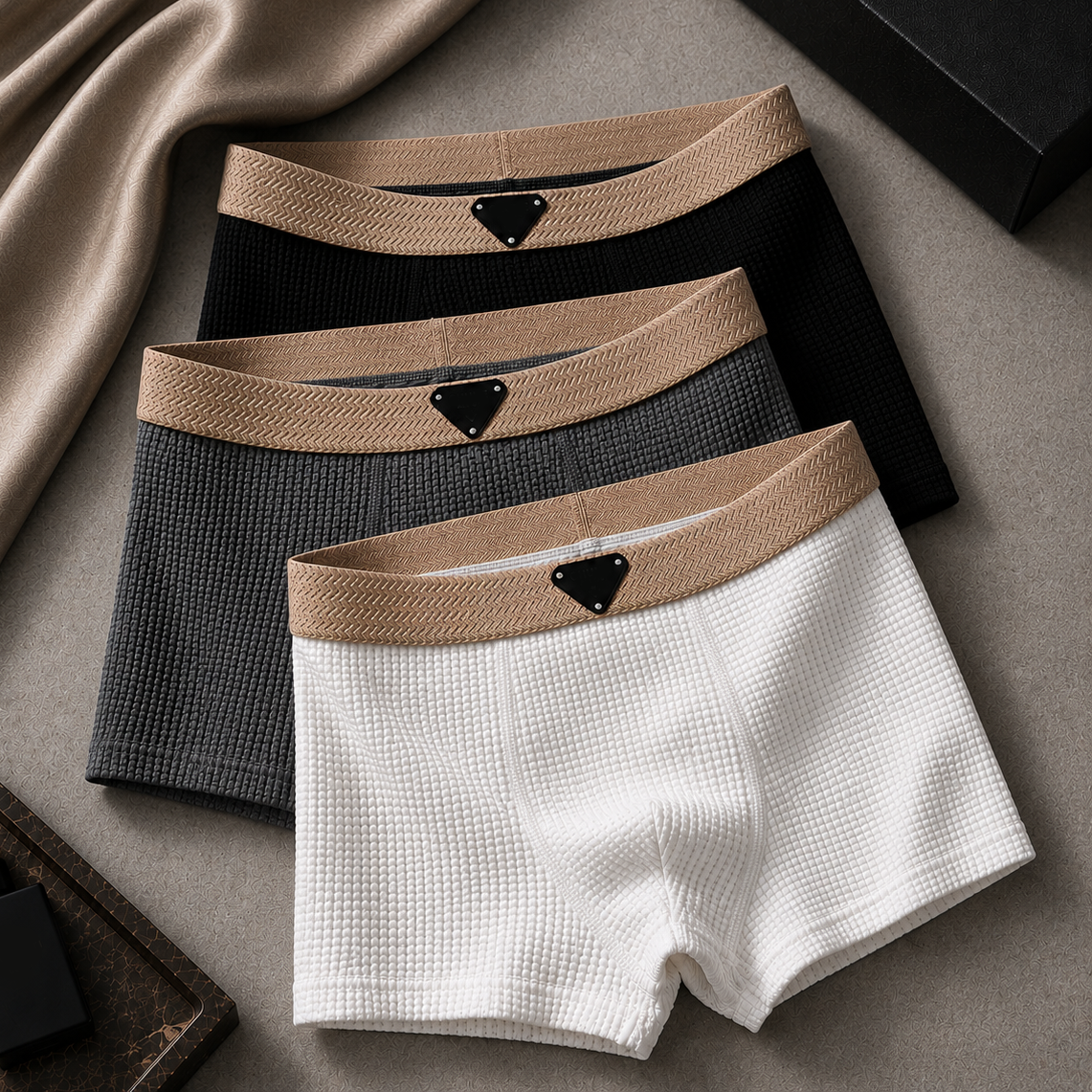 Kevin - Men's Waffle-Knit Boxer Briefs