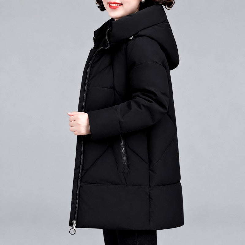 Kierra - Women's Geometric Quilted Long Puffer Coat 1