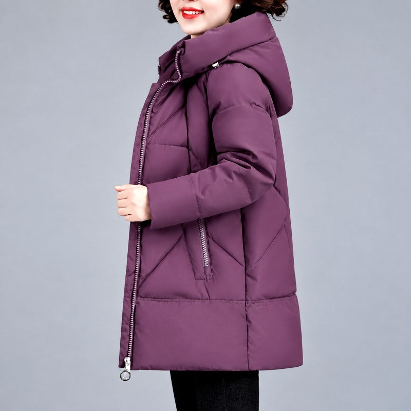 Kierra - Women's Geometric Quilted Long Puffer Coat 3