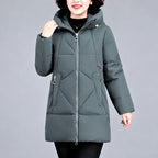 Kierra - Women's Geometric Quilted Long Puffer Coat 4
