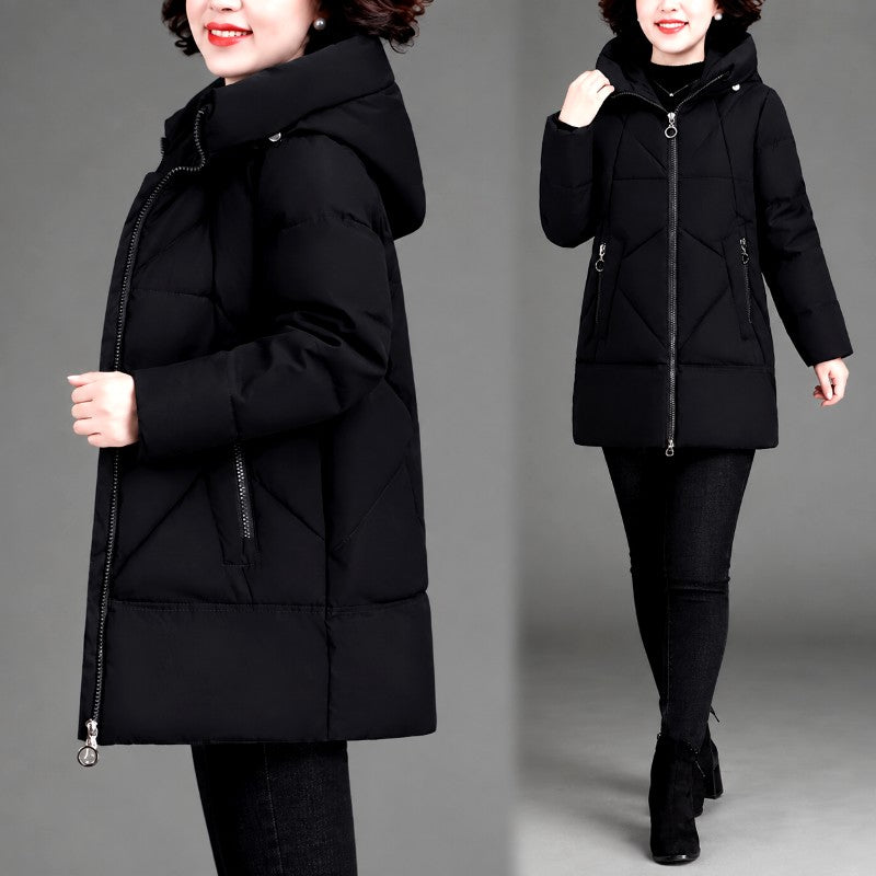 Kierra - Women's Geometric Quilted Long Puffer Coat 6