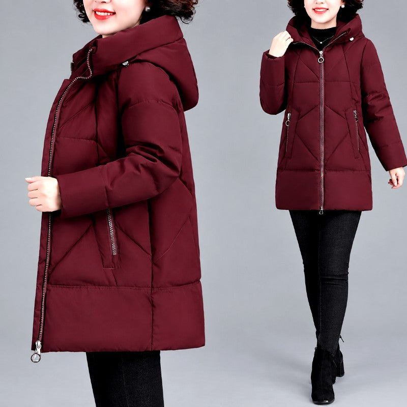 Kierra - Women's Geometric Quilted Long Puffer Coat 7