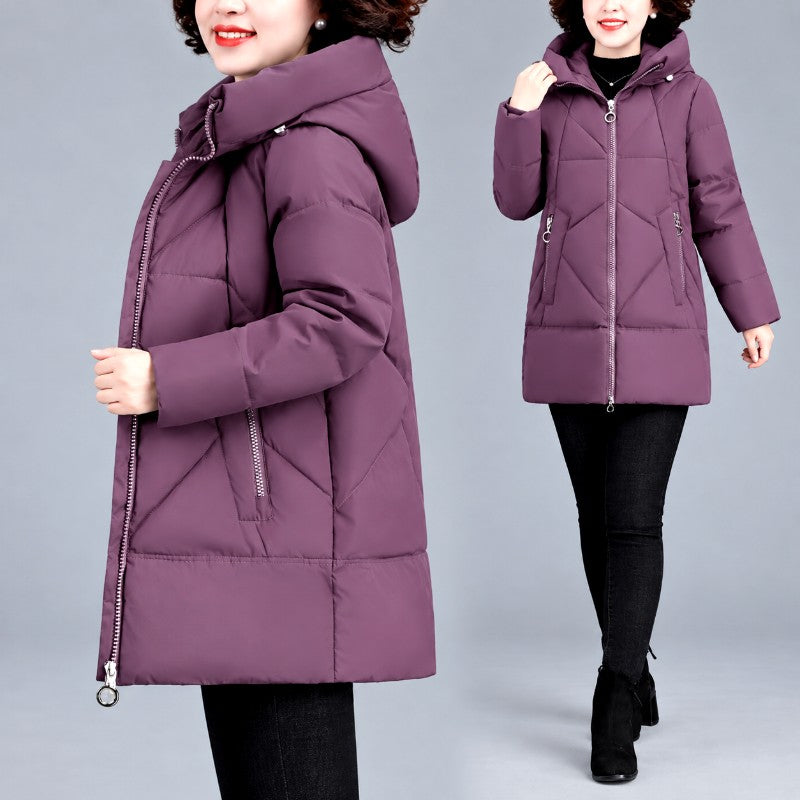 Kierra - Women's Geometric Quilted Long Puffer Coat 8