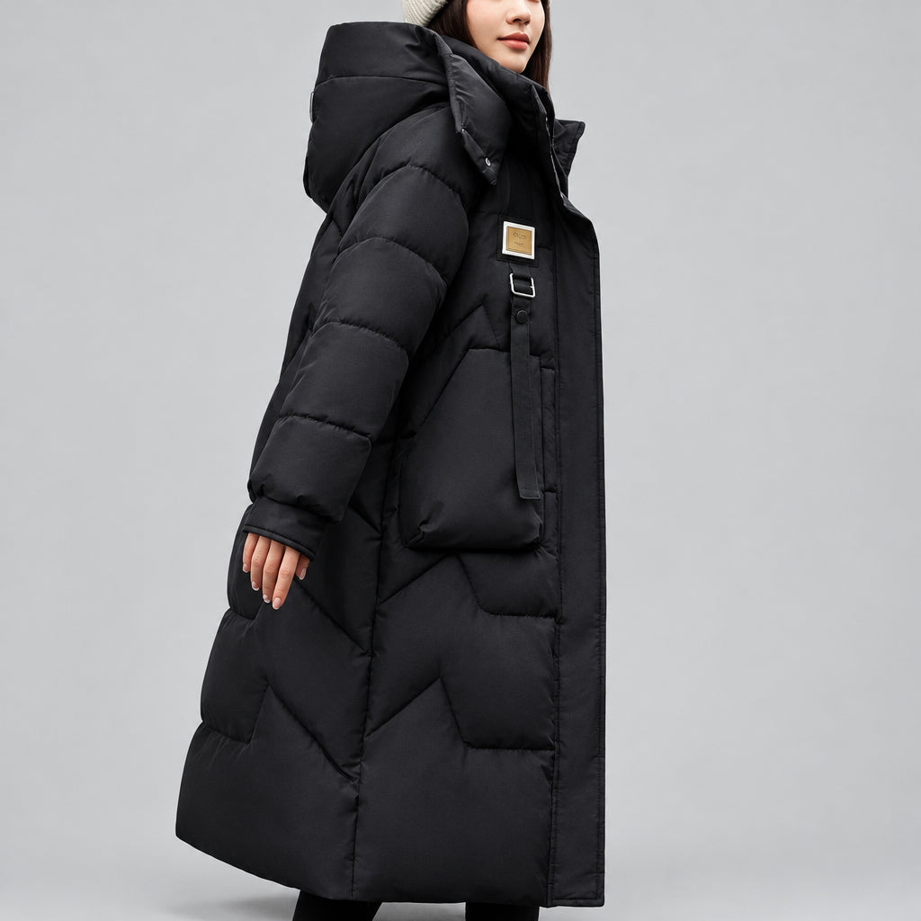 Kimber - Women's Zip Front Long Puffer Coat