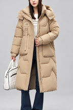 Kimber - Women's Zip Front Long Puffer Coat