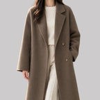 Kimberly - Women's Notched-Lapel Wool-Blend Coat