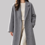 Kimberly - Women's Notched-Lapel Wool-Blend Coat
