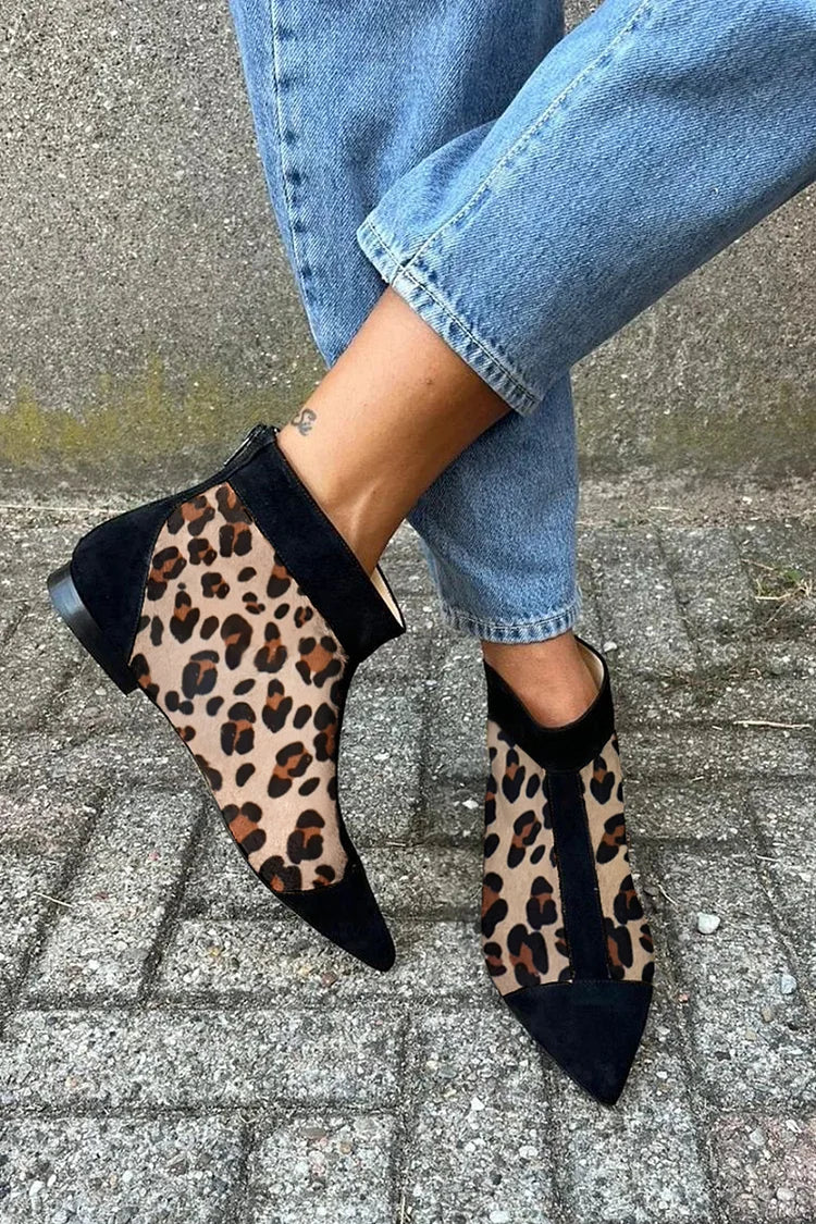Kinsley - Women's Leopard Print Pointed-Toe Ankle Boot