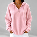 Kira - Women's Oversized Henley Hooded Knit Sweater 3
