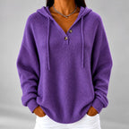 Kira - Women's Oversized Henley Hooded Knit Sweater 5