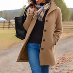 Kylee - Women's Single-Breasted Wool Coat with Button Closure