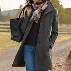 Kylee - Women's Single-Breasted Wool Coat with Button Closure