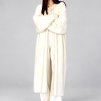 Lauren - Women's Longline Fuzzy Knit Open-Front Cardigan 2