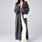 Lauren - Women's Longline Fuzzy Knit Open-Front Cardigan 3