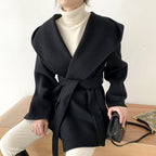 Leona - Women’s Oversized Collar Belted Coat 3