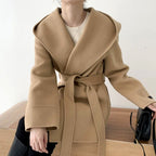 Leona - Women’s Oversized Collar Belted Coat 5