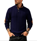Levi - Men's Cable Knit Quarter-Button Stand Collar Sweater 2