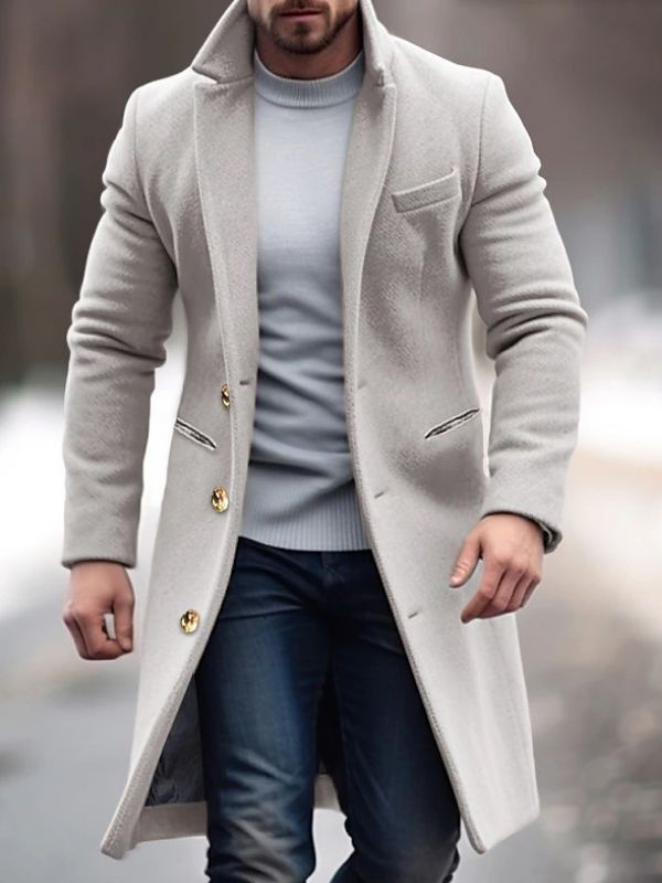 Lucas - Men's Long Wool Blend Overcoat