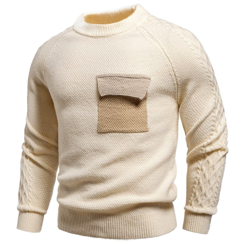Lucas - Men's Mock Neck Pocket Knit Sweater 2