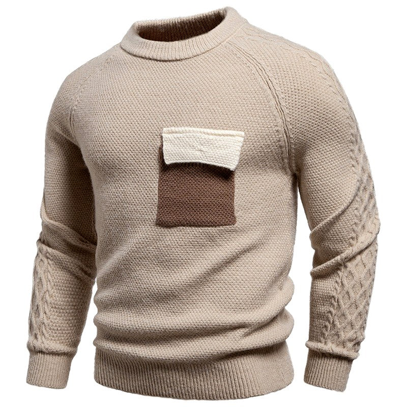 Lucas - Men's Mock Neck Pocket Knit Sweater 4