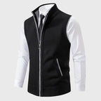 Luciano - Men's Stand-Collar Knit Vest with Full Zip