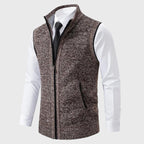 Luciano - Men's Stand-Collar Knit Vest with Full Zip