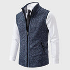 Luciano - Men's Stand-Collar Knit Vest with Full Zip