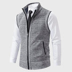 Luciano - Men's Stand-Collar Knit Vest with Full Zip