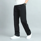 Luke - Men's Relaxed Straight-Leg Cotton Pants with Elastic Waist