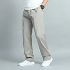Luke - Men's Relaxed Straight-Leg Cotton Pants with Elastic Waist