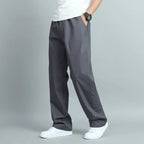 Luke - Men's Relaxed Straight-Leg Cotton Pants with Elastic Waist