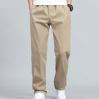 Luke - Men's Relaxed Straight-Leg Cotton Pants with Elastic Waist